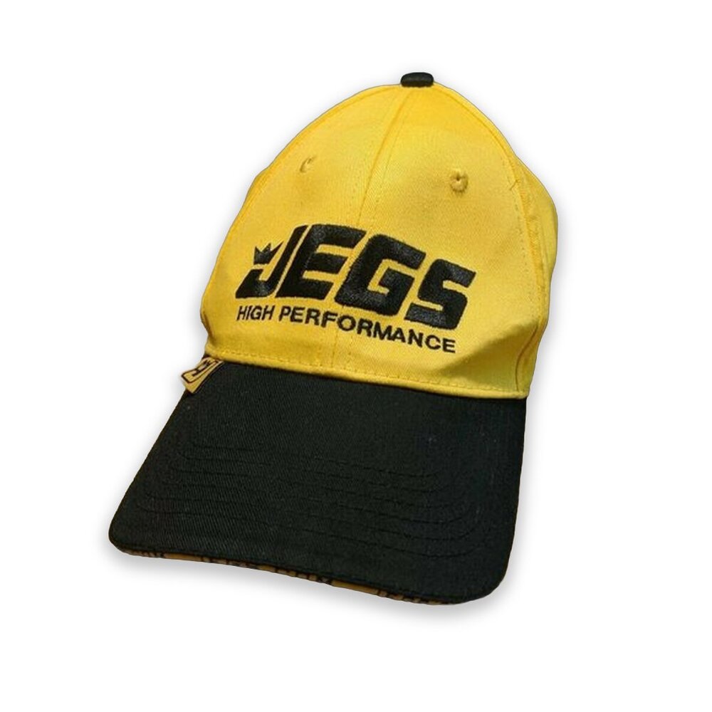 Jegs High Performance Yellow and Black Baseball Cap Hat Adjustable Hook and Loop